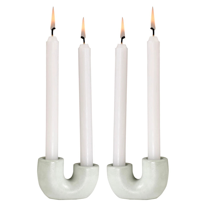 Nordic Style U Shaped Concrete Candle Holder - Light Green