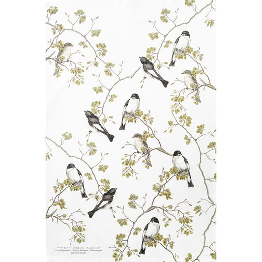 Danish Tea Towel - Pied Flycatcher