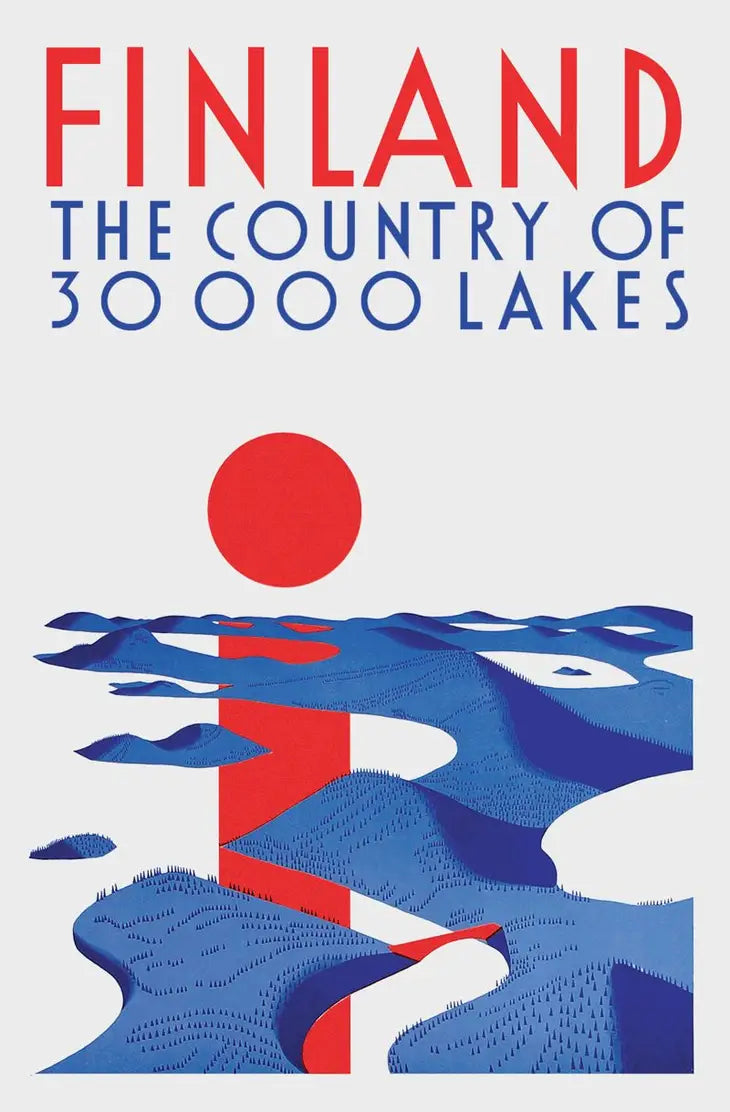 30,000 Lakes Poster, 66 x 100 cm