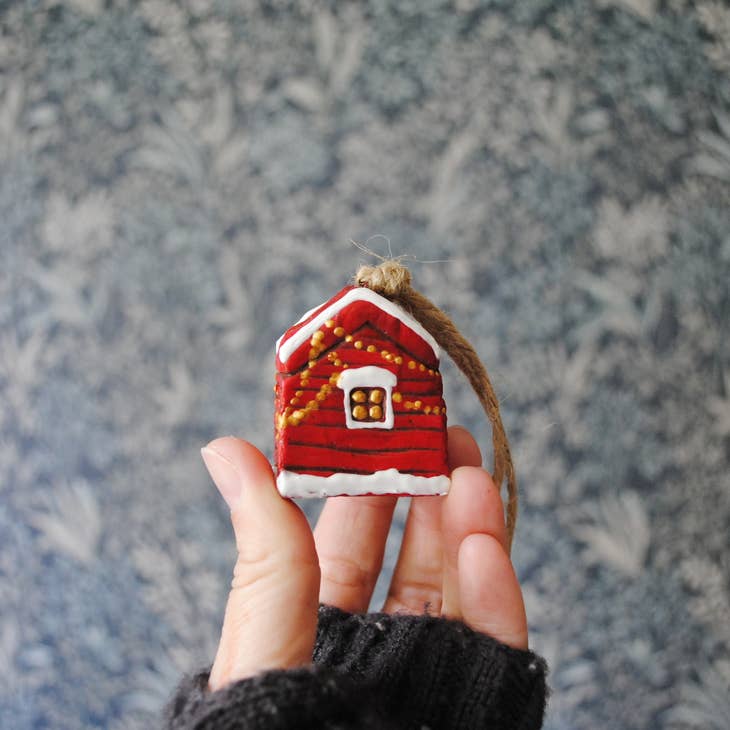 Mini Scandinavian Houses Collectible Christmas Ornaments - Scandi Nordic House