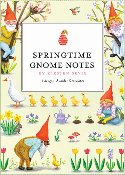 Notecards by Kirsten Sevig - Springtime Gnome Notes