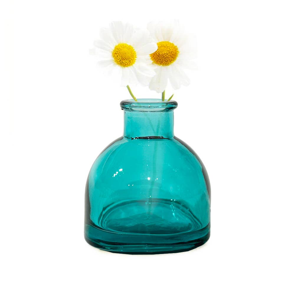 Round Loft Glass Bud Vase - Teal