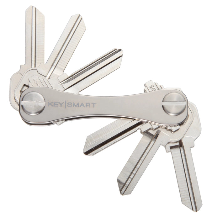 KeySmart Original Key Holder | Aluminum | Holds 8 Keys (Titanium)