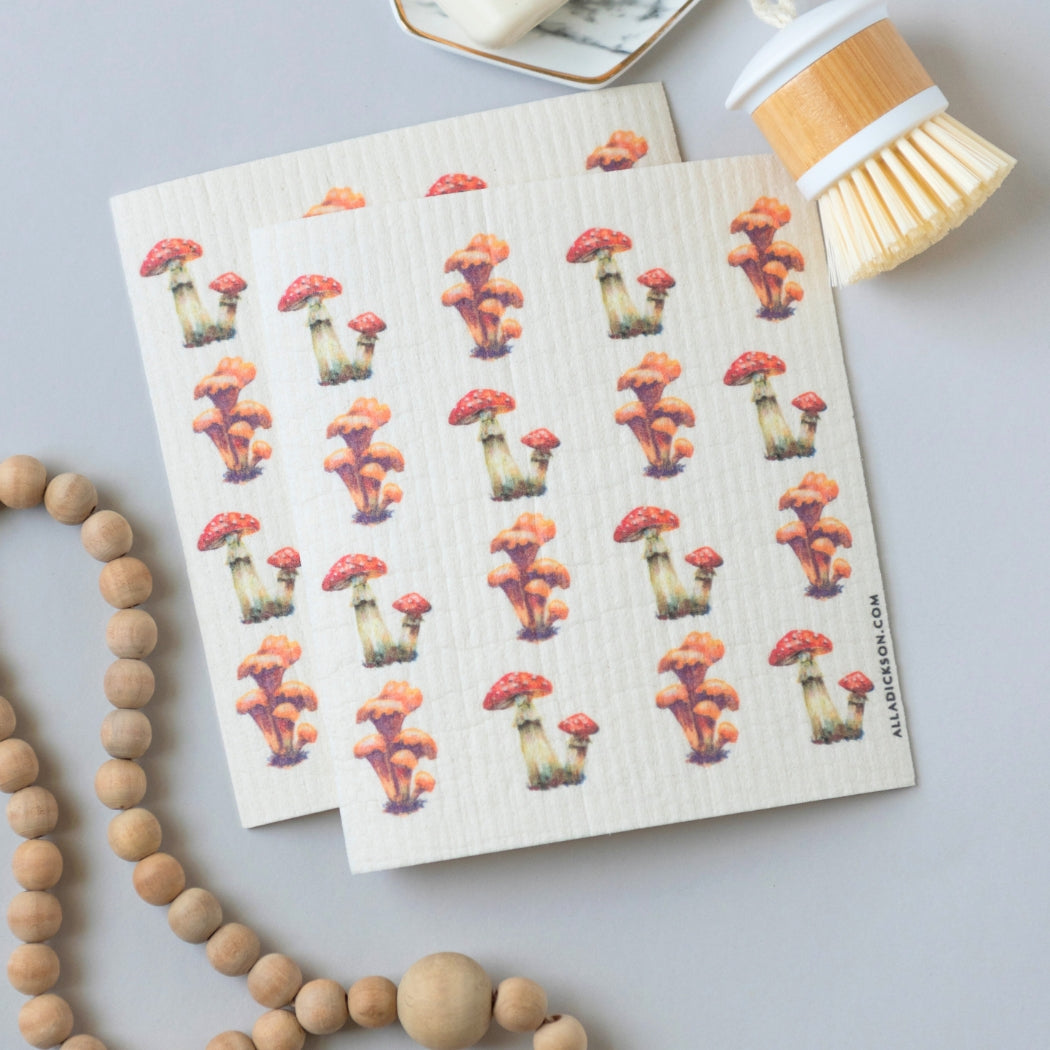 Swedish Dishcloth - Mushroom Pattern