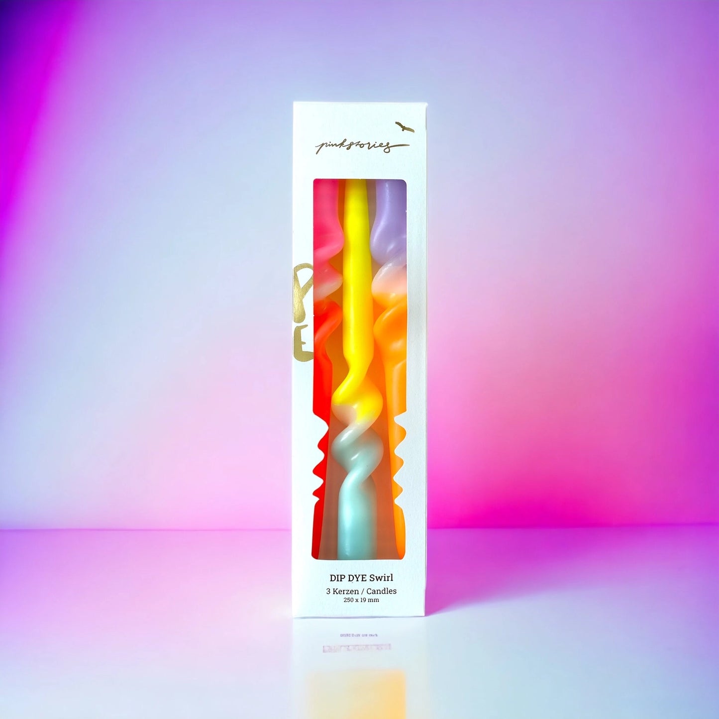 Dip Dye Swirl Candles Set of 3