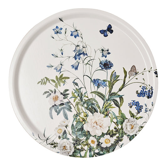 Round Tray - Blue Garden