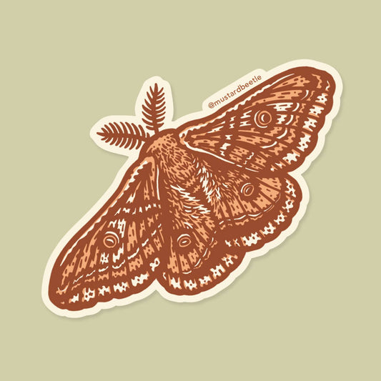 Emperor Moth Vinyl Sticker