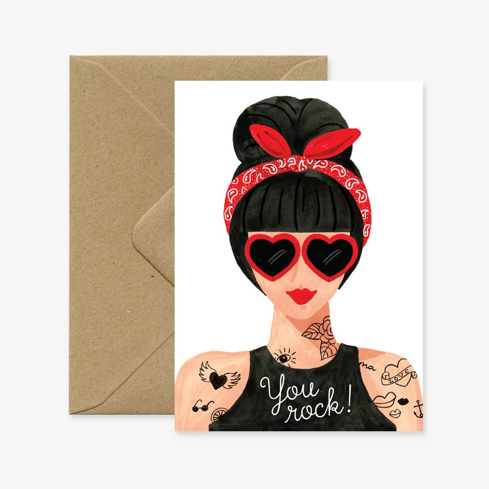 Greeting Cards - Hipster Woman