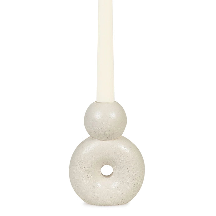 Nordic Modern 8 Style Concrete Candle Holder - Ivory