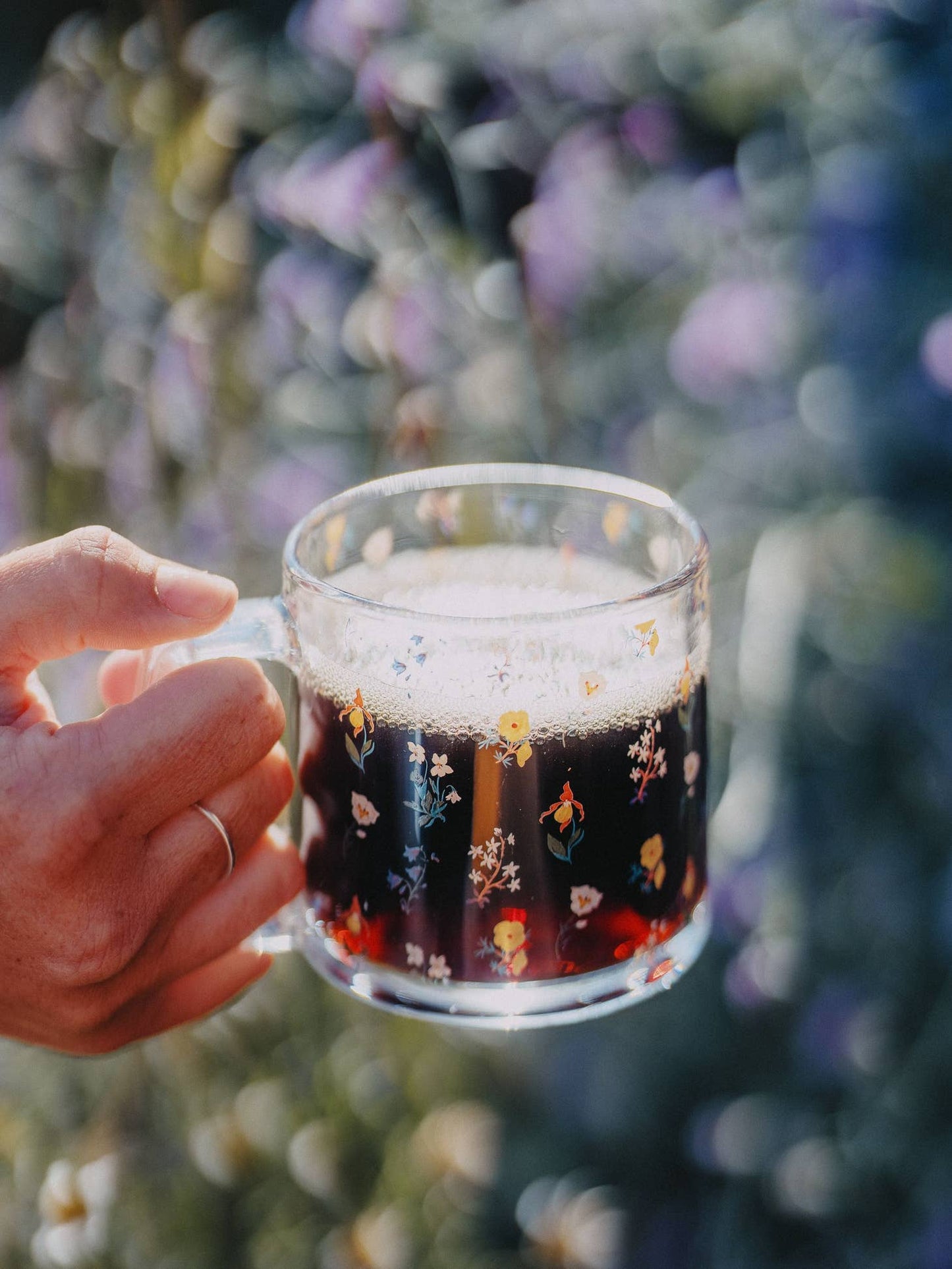 Mountain Wildflower Glass Mug