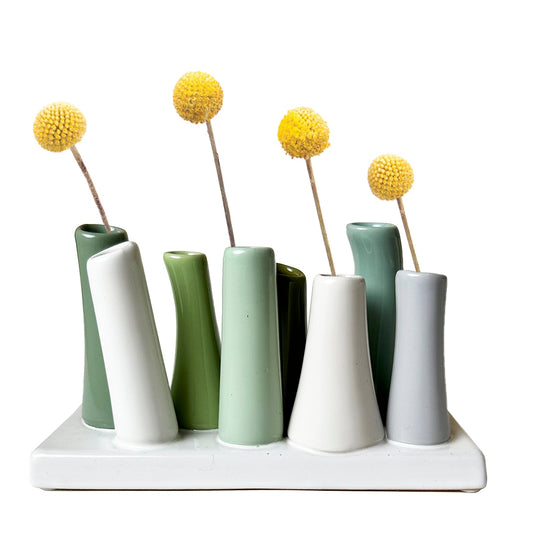 Pooley Ceramic Flower Vase - Moss