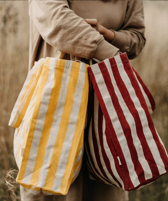 OMOM Original Organic Tote Bag - Striped Yellow