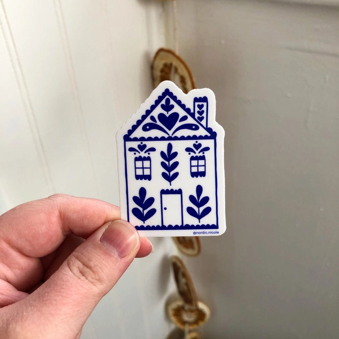 Nordic House Sticker (White)