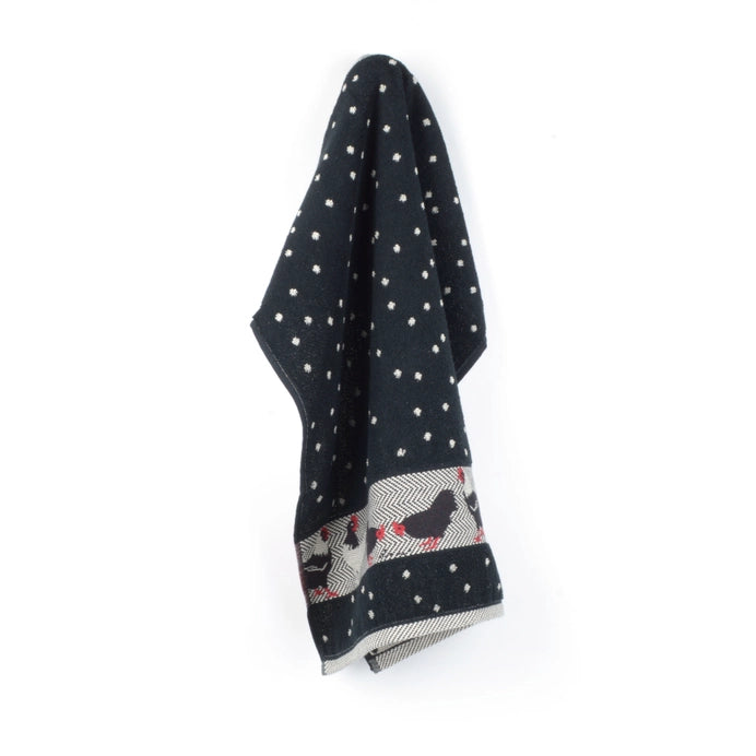 Kitchen Towel Chickens 100% Organic Cotton - Black