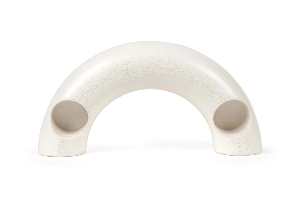 Nordic Style C Shaped Concrete Candle Holder- Ivory