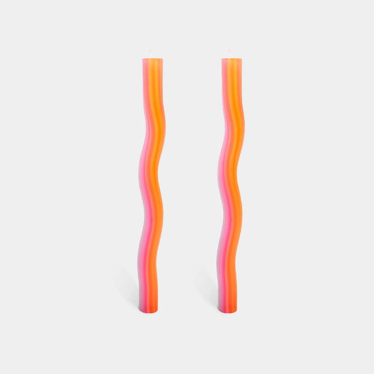 Wiggle Candle Sticks by Lex Pott - Pink Orange (2 Pack)