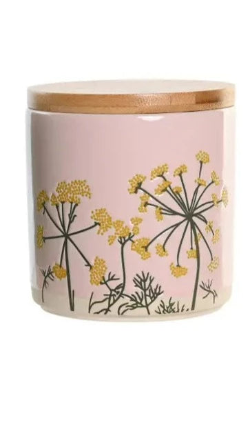 Bamboo Stoneware Pot - Pink Flowers