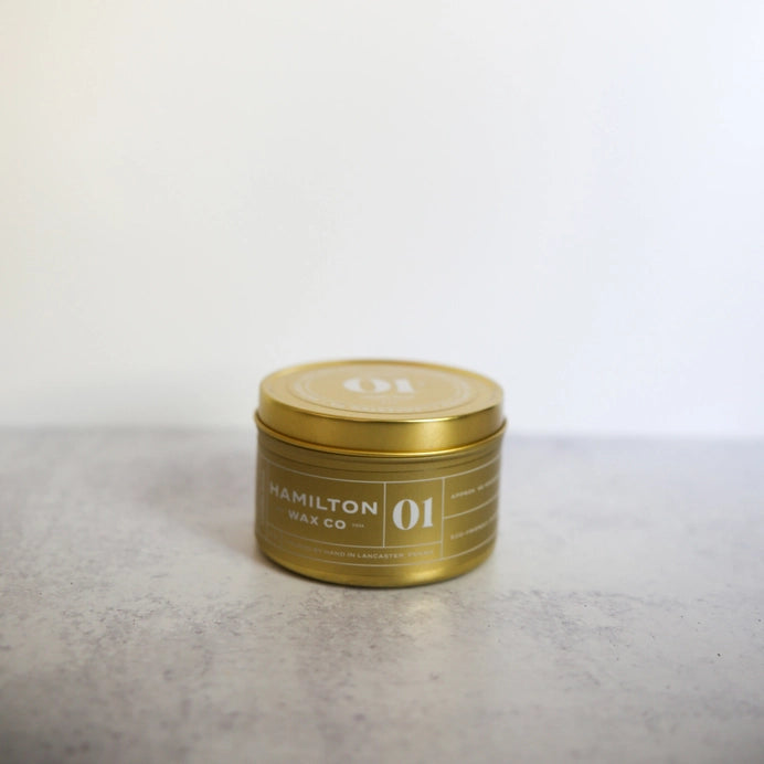 Hamilton Wax Co. Gold Tin - 01 Vanilla Bean Scented Candle