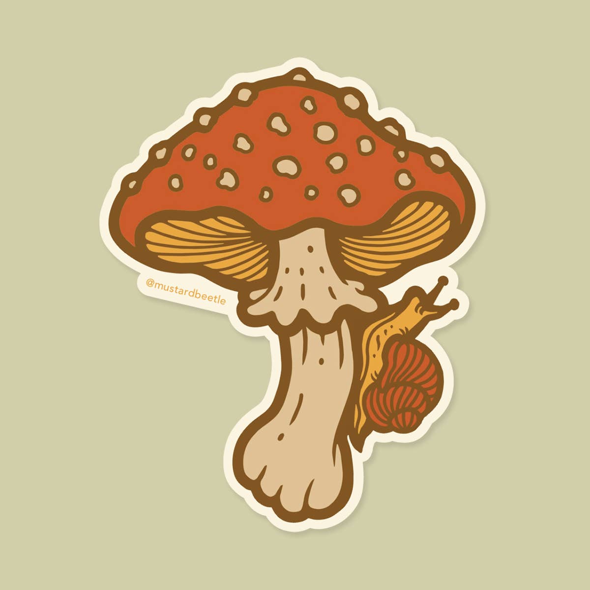 Mushroom & Snail Vinyl Sticker