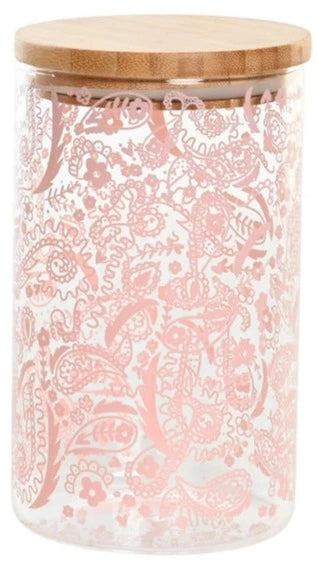 Bamboo Borosilicate Bottle 1000ml - Paisley