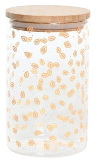 Bamboo Borosilicate Bottle 1000ml - Paisley