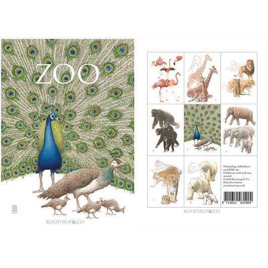 8 Cards with Envelopes - Zoo Animals