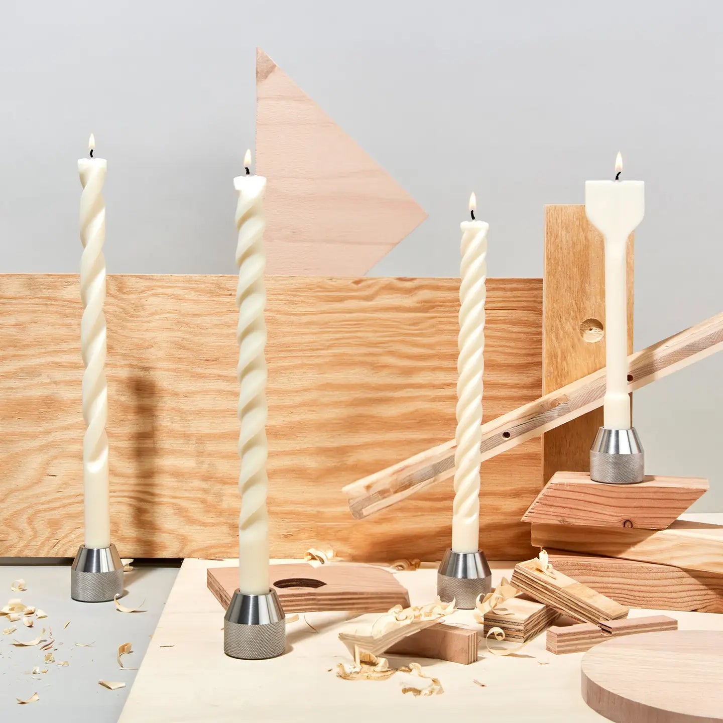 Chisel Drill Bit Candle - White