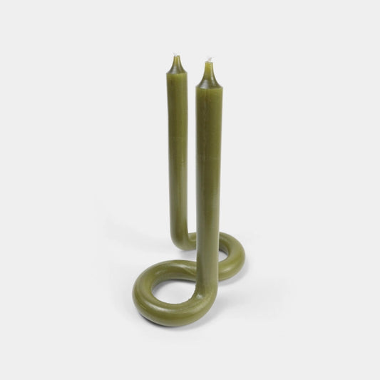 Twist Candle Sticks By Lex Pott - Olive