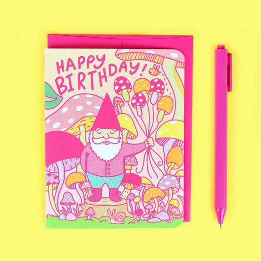 Greeting Cards - Woodland Gnome Bday Card