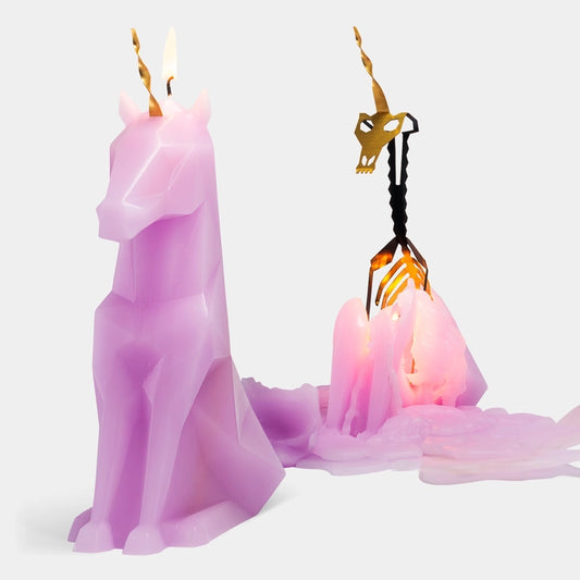 Pyropet Einar Unicorn Skeleton Candle - Lilac