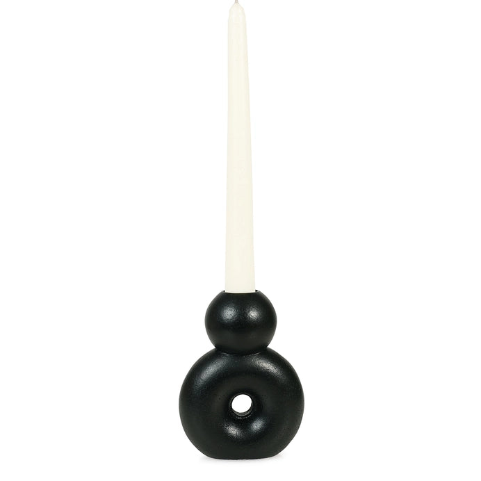 Nordic Modern 8 Style Concrete Candle Holder - Black