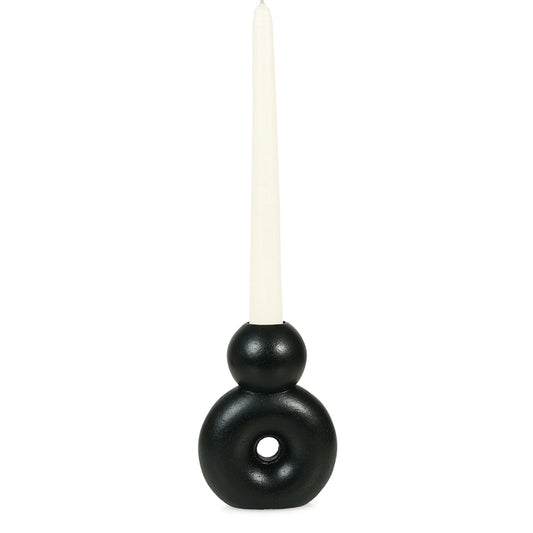 Nordic Modern 8 Style Concrete Candle Holder - Black