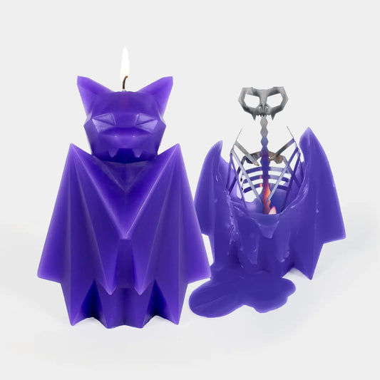 Pyropet Blaka Bat Skeleton Candle - Purple