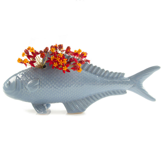 Carp Ceramic Flower Vase - Dusk