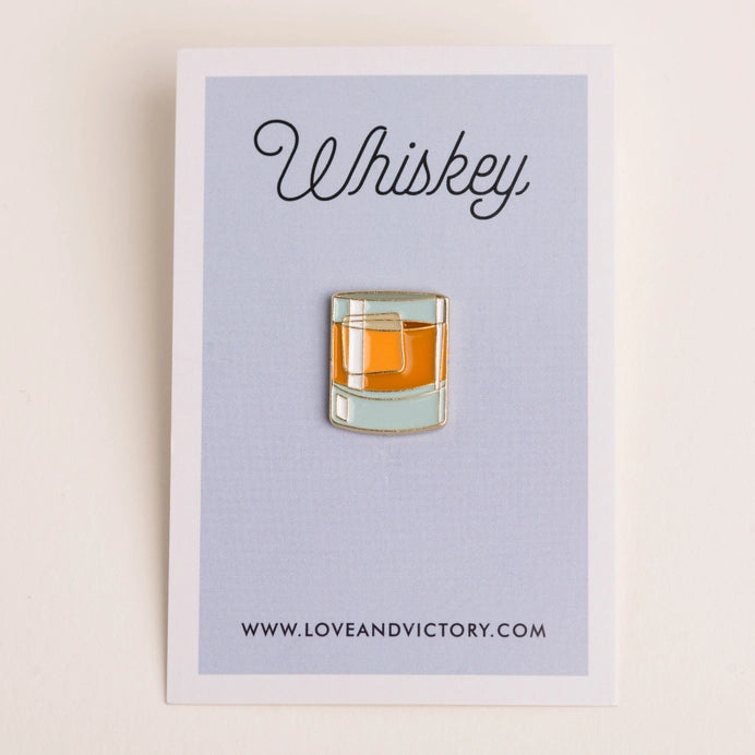 Whiskey On the Rocks Cocktail Pin