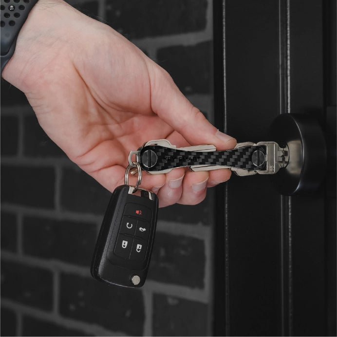 KeySmart Original Compact Key Holder; Carbon Fiber 3K