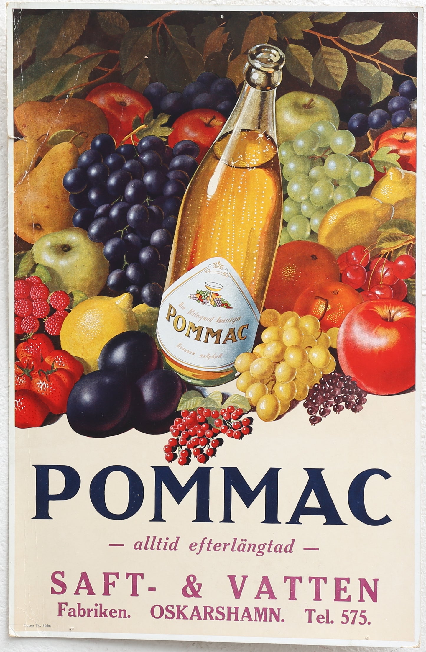 Pommac with Fruit Vintage Poster