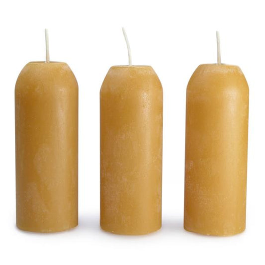 12-Hour Natural Beeswax Candles - 3 Pack