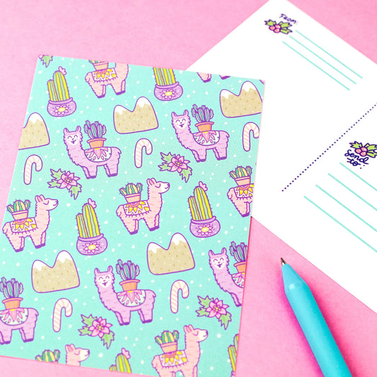 Winter Llama Holiday Postcard