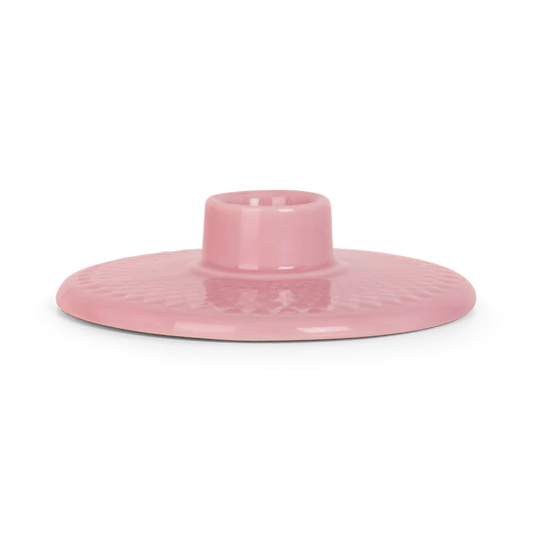 Lyngby Porcelain Rhombe Color Candleholder - Rose