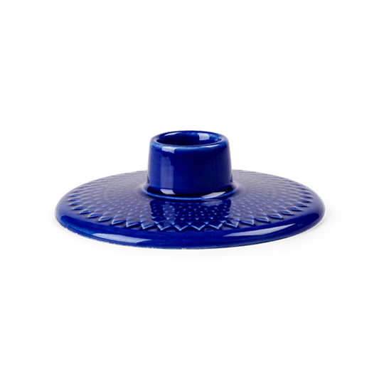 Lyngby Porcelain Rhombe Color Candleholder - Dark Blue