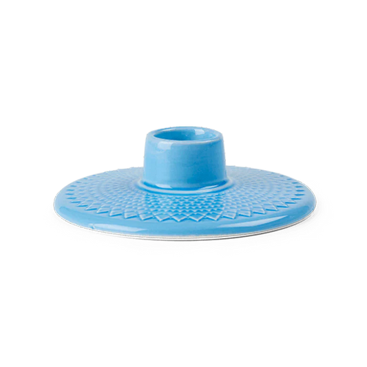 Lyngby Porcelain Rhombe Color Candleholder - Blue