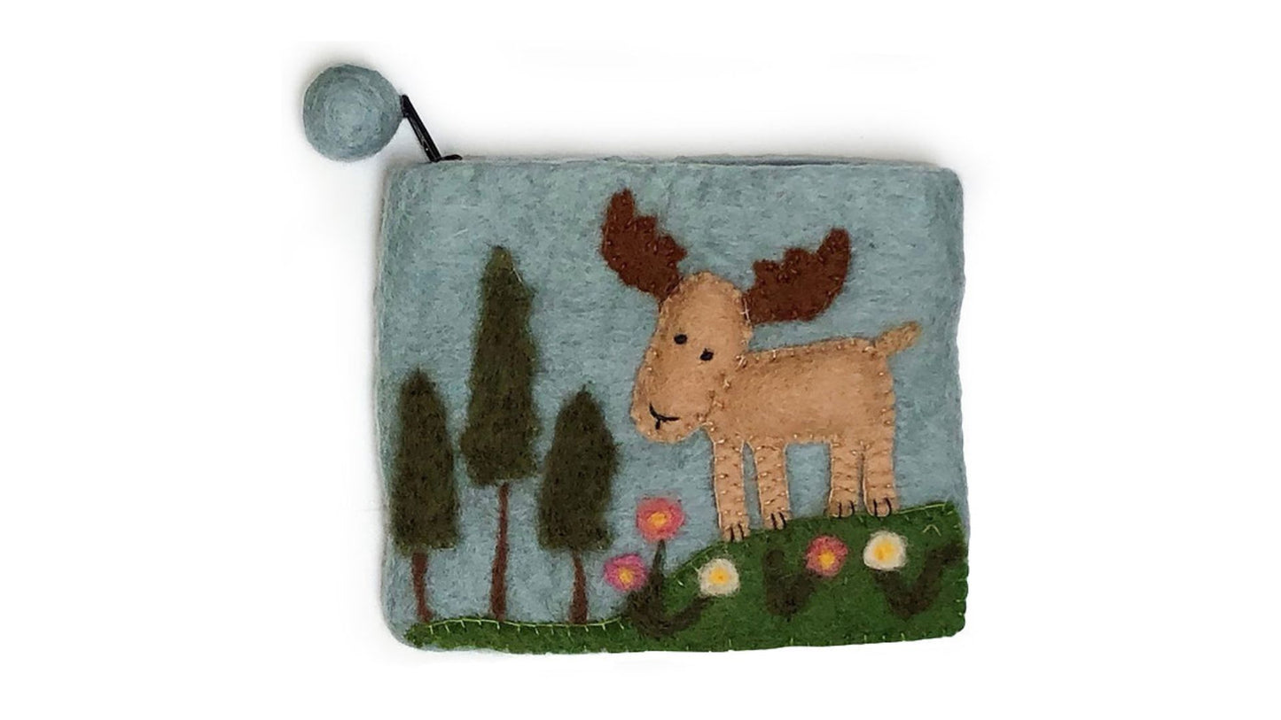 Felt Purse - Moose with Trees