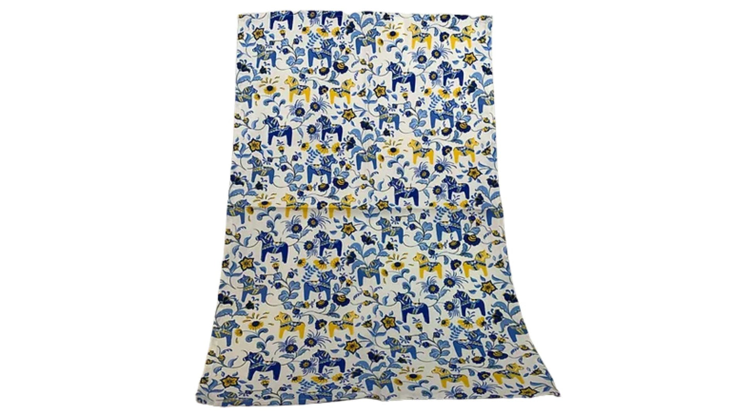 Dala Horse Tea Towel - Blue