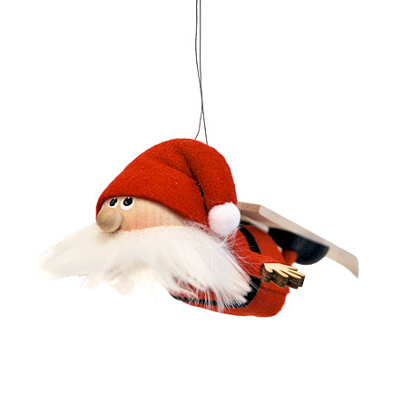 Upsidedown Skiing Tomte Ornament