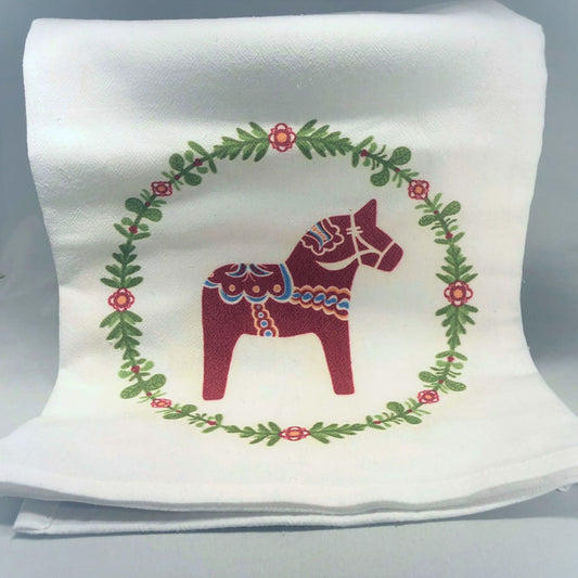 Classic Dala Horse Tea Towel