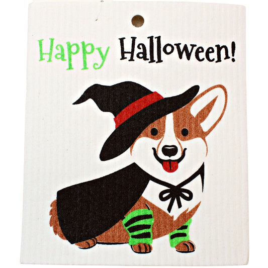 Swedish Dishcloth - Halloween Corgi