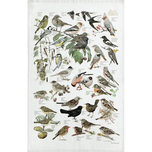 Danish Tea Towel - Garden Birds