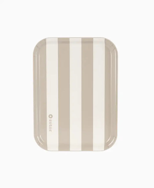 Serving Tray - Stripes (White & Beige)